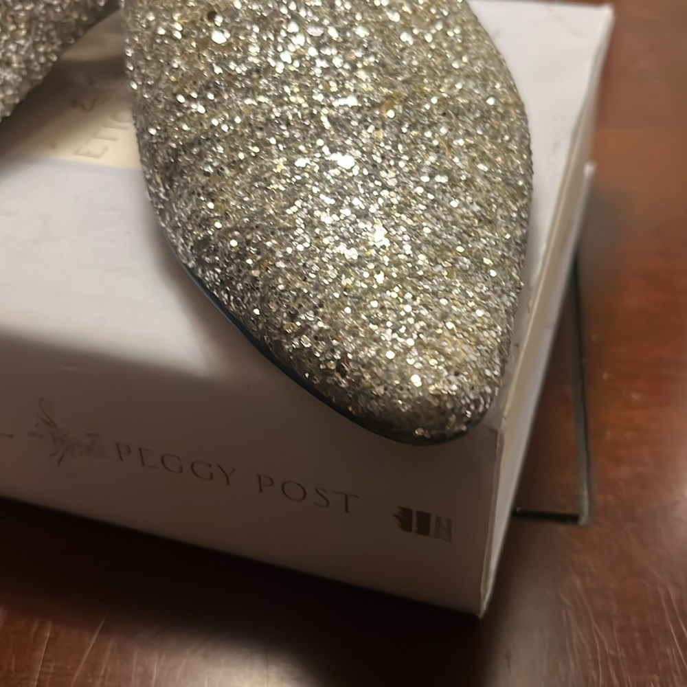 J.Crew Silver Glitter Pointed Mules - Picture 6 of 9